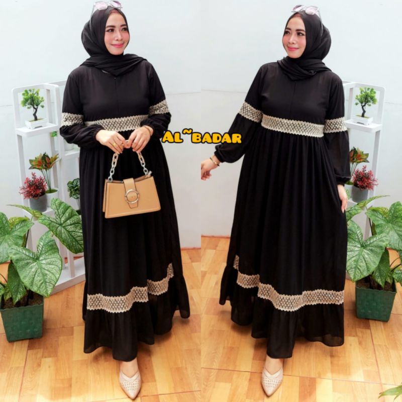 [ BISA COD] GAMIS CERUTY BABYDOLL MIX RENDA DANIK,GAMIS BUSUI, DRESS CERUTY BABYDOLL MIX RENDA DANIK ATAS BAWAH LENGAN BALON MODEL TERBARU BY AL BADDAR