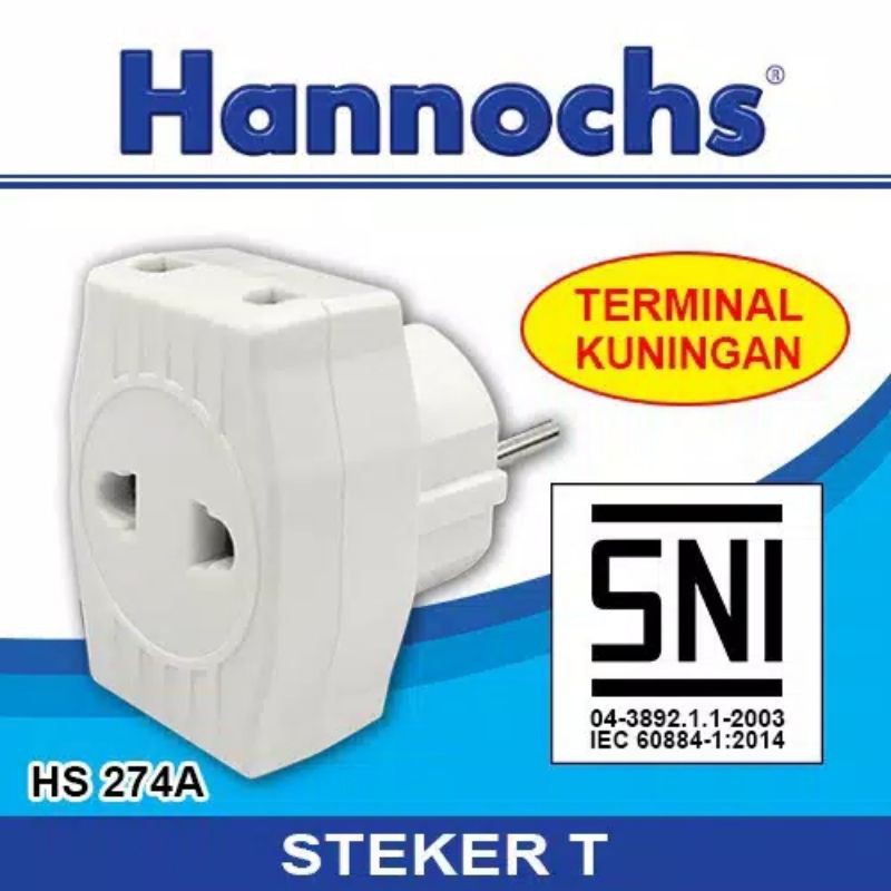 Steker T Hannochs HS 274A / Cok Cabang Tiga Terminal Kuningan