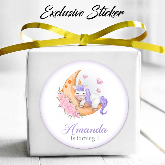 

50 STIKER / STICKER UNICORN 2-4 ULANG TAHUN / ULTAH / BIRTHDAY