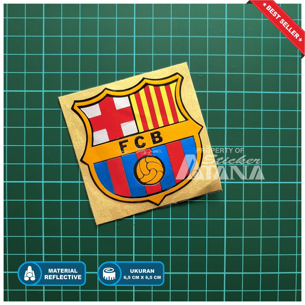 Stiker Bola Barcelona Sticker Cutting Barca Decal Aksesoris Emblem Motor Helm Laptop Dinding Spakbor