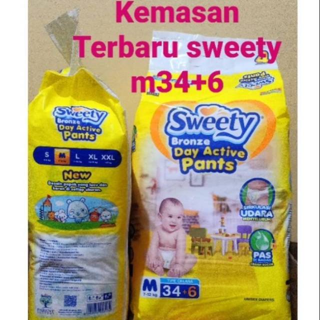Sweety Bronze Pants M34+6 Tipe celana | Pampers Sweety Pants M34+6 | Popok