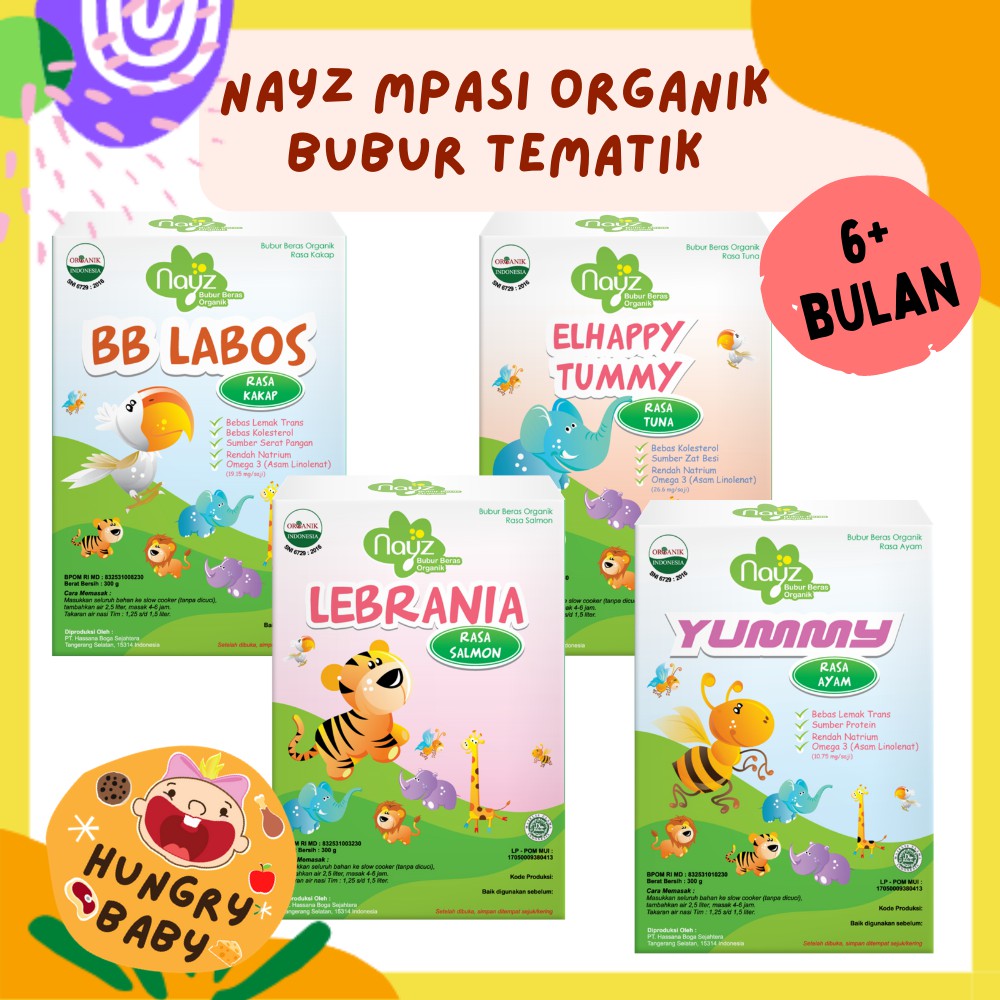 Nayz Bubur Tematik 300 gram / MPASI Organik 300 g / Bubur Bayi 6 bulan+