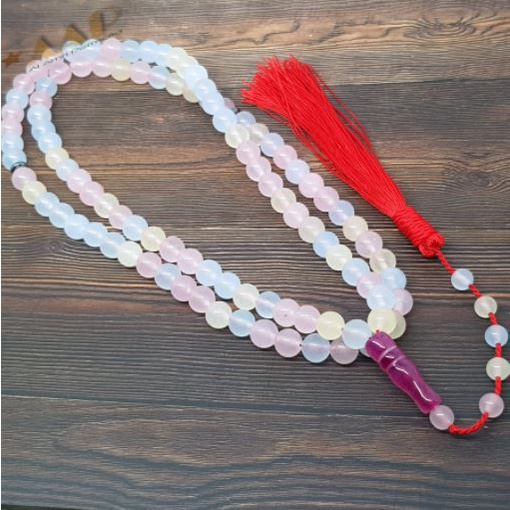 tasbih 99 batu morganite  tasbih batu akik GARANSI ASLI  / tasbih  99 batu akik