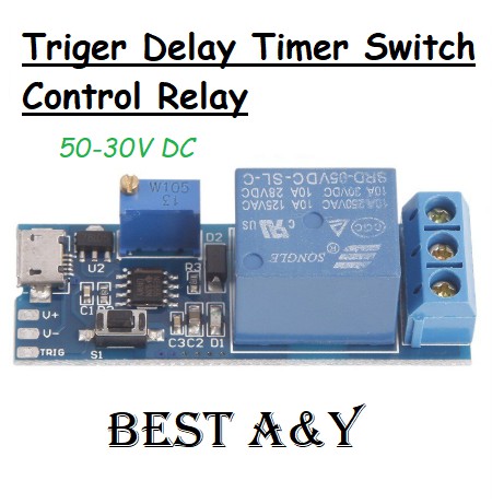 Delay Relay Timer Module Trigger Delay Switch Micro USB Power 5-30v out 10A 250VAC