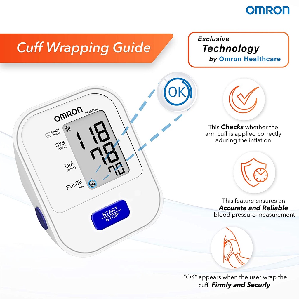 Omron HEM-7120 Automatic Blood Pressure Monitor Alat Tensi Darah Otomatis