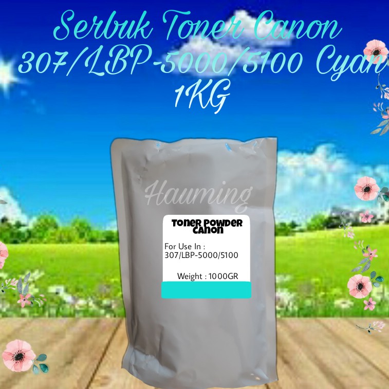 Serbuk Toner Canon CRG-107 307 707 CRG307 CRG707 LBP-5000 5100 LBP5000 LBP5100 Cyan 1kg