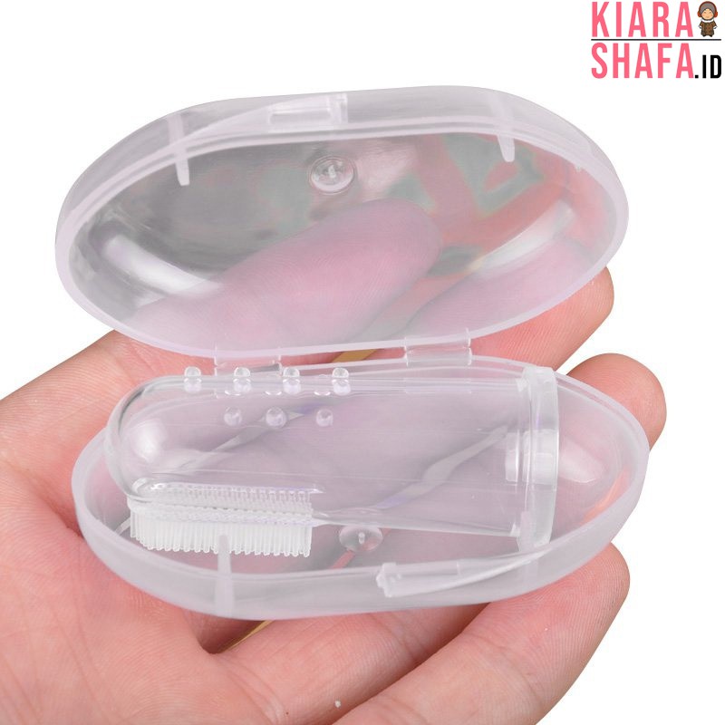 Kiarashafa - Baby Finger Tooth Brush Silicone + Save Box / Sikat Gigi Bayi Silikon Model Jari +Kotak