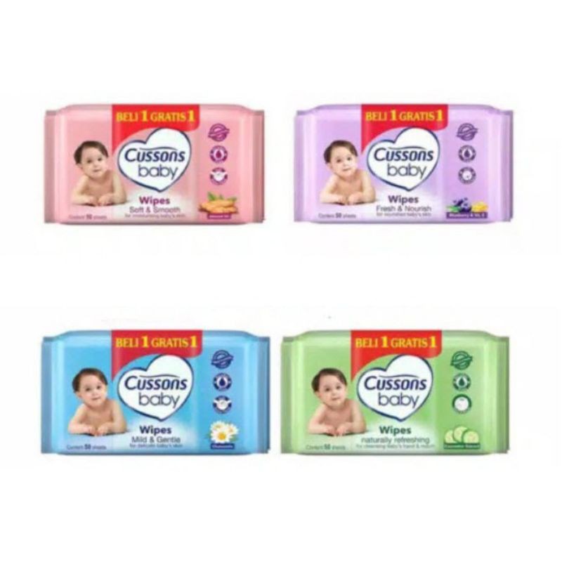 Tissu Basah Cussons Beli 1 Gratis 1 (50+50) -  Tissue Cussons Baby Wipes Tissue Buy 1 Get 1 sy12 S1