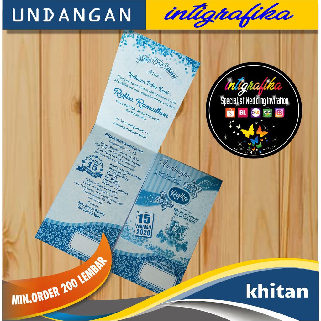 Undangan Khitan cetak satu warna murah