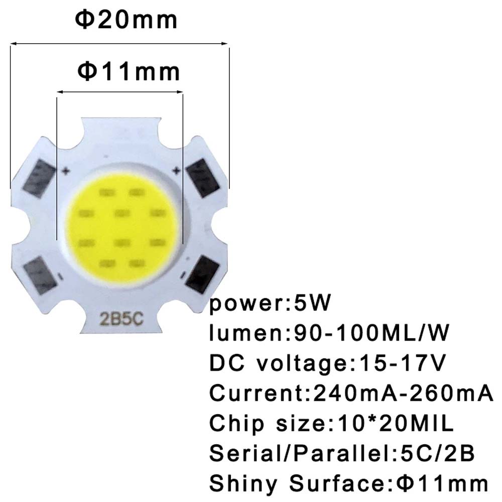 QUINTON DIY LED Bead 300mA LED COB Chip LED Source Lamp Ceiling Lamp High Power Spotlight Round Light Lamp 3W 5W 7W 10W Light Bulb