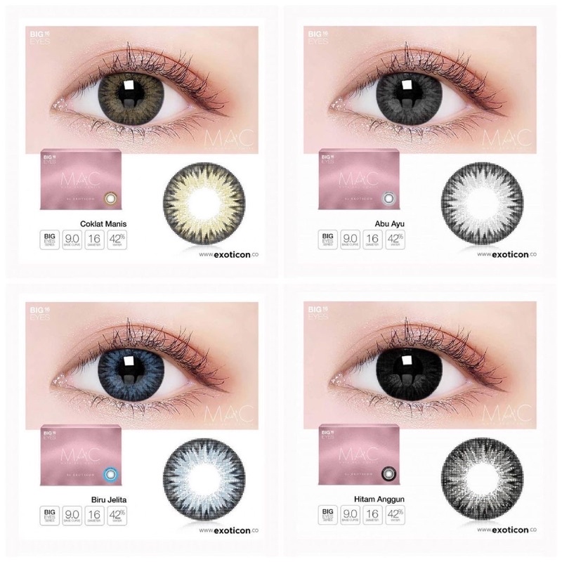 Softlens MAC by Exoticon Free Lencase / softlen Mata Aku Cantik READY ONLY NORMAL