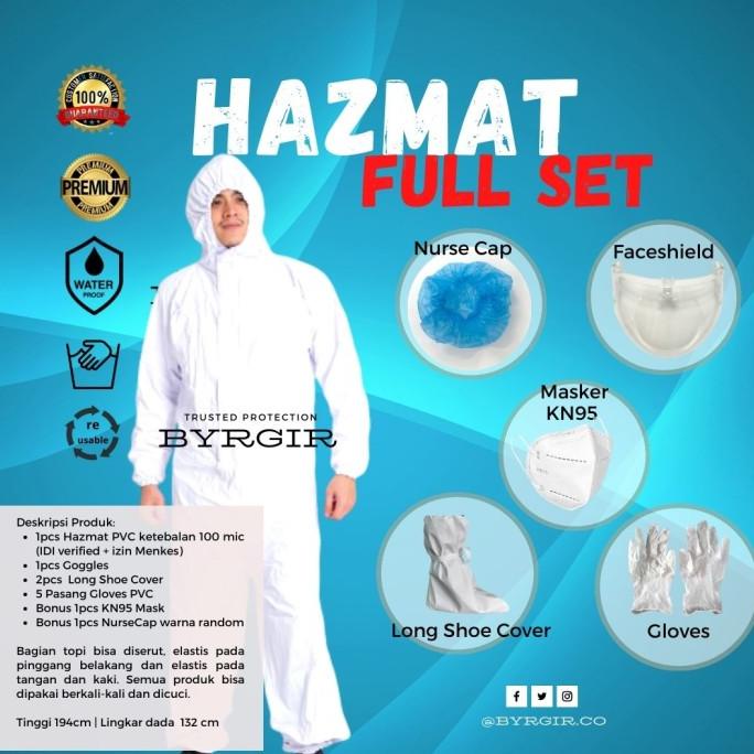 BYRGIR Hazmat Level 3 Lengkap Full Set Baju APD Coverall Bisa Dicuci