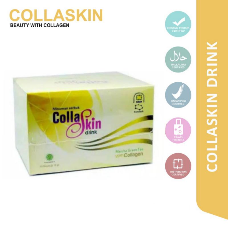 

COLLASKIN Drink Matcha Green Tea - Minuman Bercollagen Mencerahkan Kulit Badan