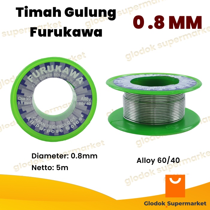 Timah Solder Furukawa 0.8mm 5m Timah Roll Kecil 0.8 mm 5 Meter