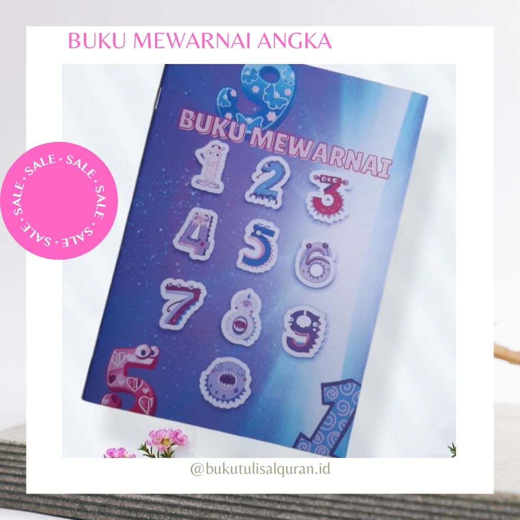 

Buku Mewarnai Untuk Anak-Anak/Paud/TK/Balita ukuran Buku A5 Tema Angka