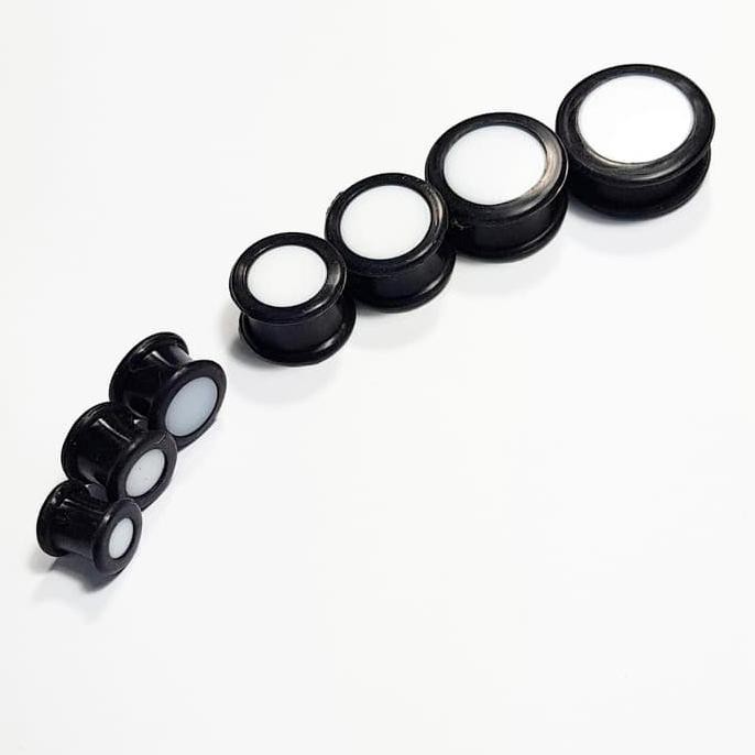

Plug full acrylic white rubber 14mm / 16mm / 18mm