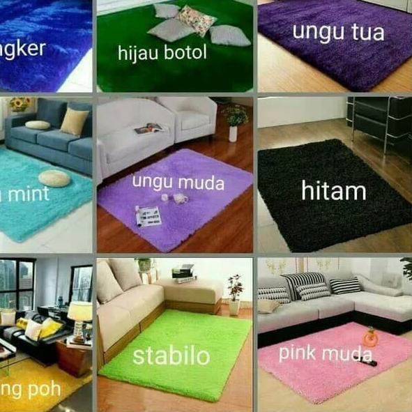 ♚ FREE BANTAL / Karpet Bulu Minimalis Uk 150x100x3,5cm / Surpet Bulu Lembut ☞