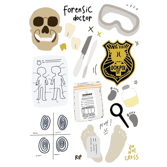 

sticker sheet dokter spesialis forensik forensic doctor