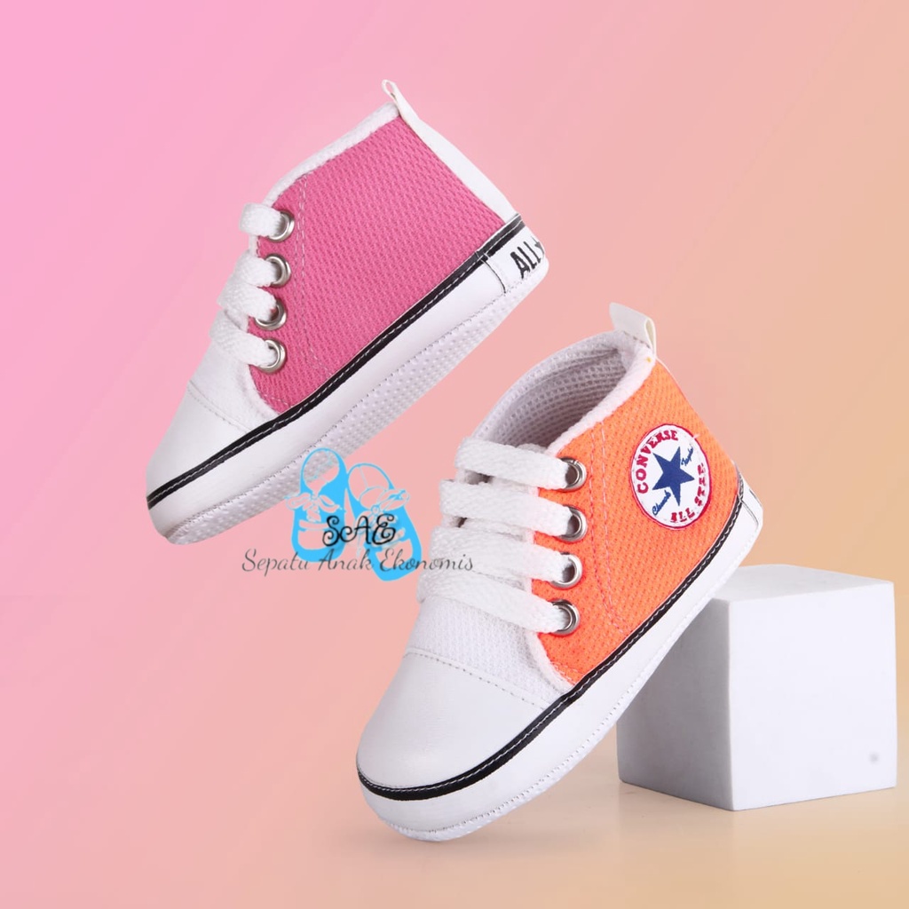 Sepatu Sneakers Bayi Laki-Laki Perempuan Usia Umur 0-12 Bulan Sepatu Prewalker Baby Shoes - Anak Belajar Jalan - Sepatu Anak Ekonomis