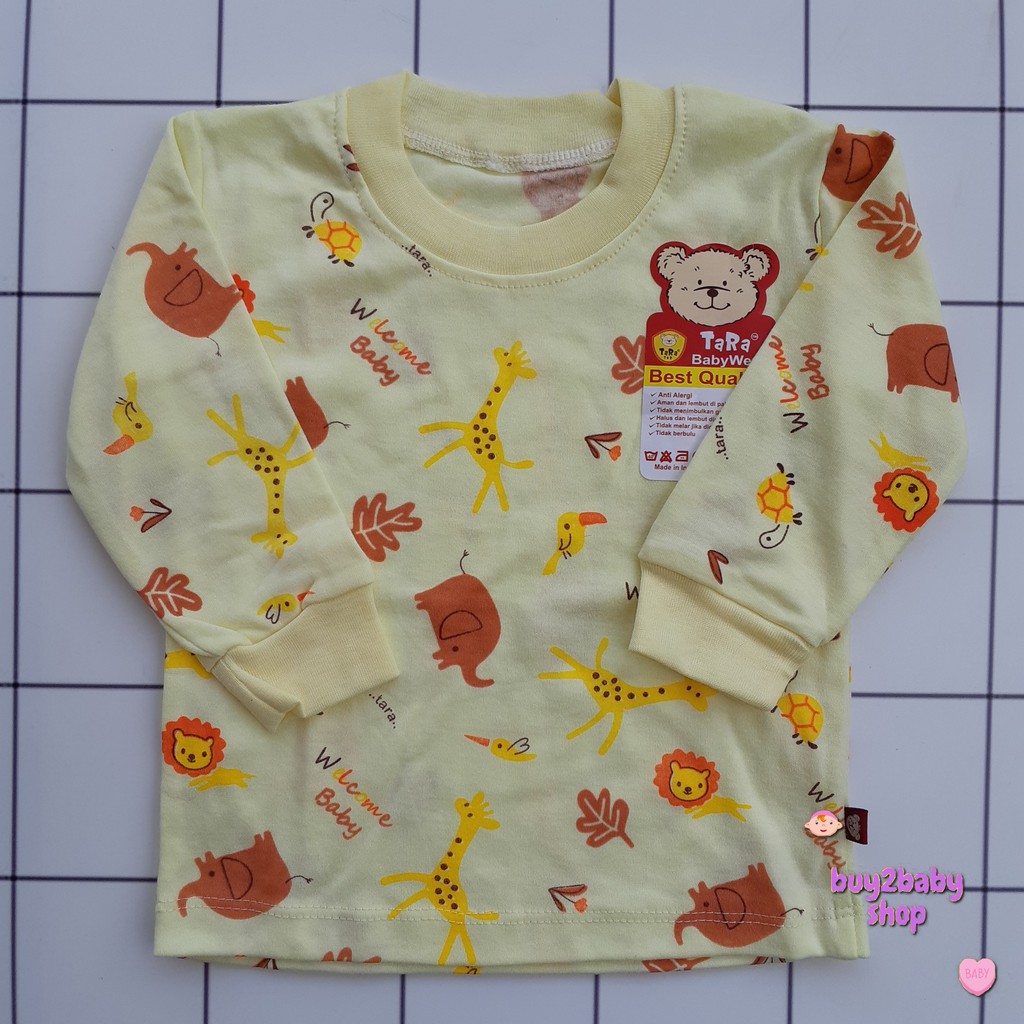 Kaos oblong bayi lengan panjang Tara Baby Size S, M, L Isi 1 PCS