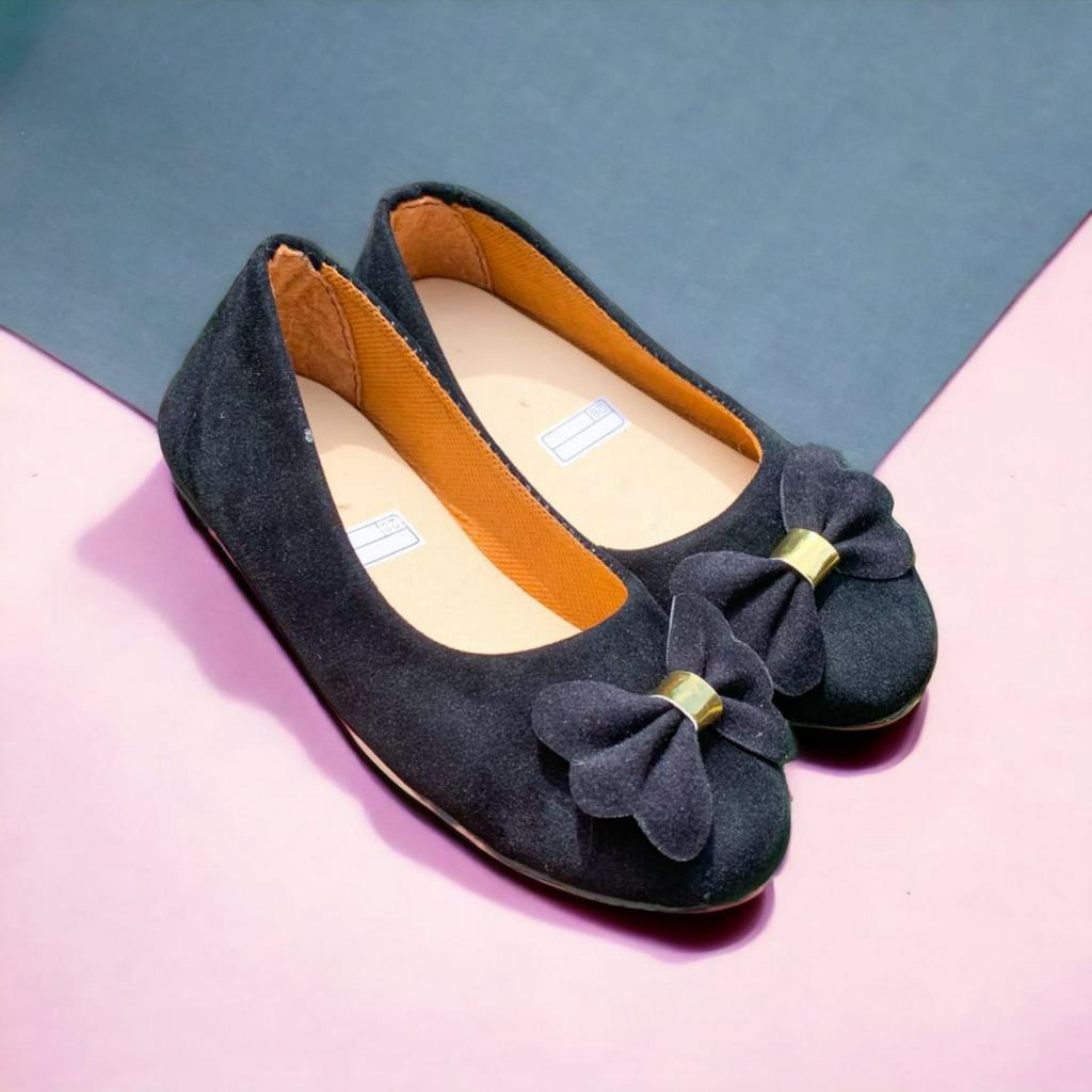 Sepatu Anak  Sekolah Flatshoes Wanita Pita Mutiara