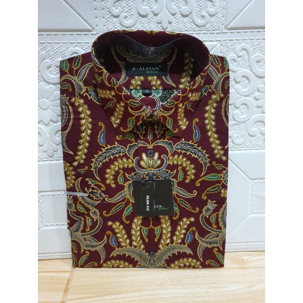 Kemeja Batik Alisan Slimfit size 15 Tangan Pendek