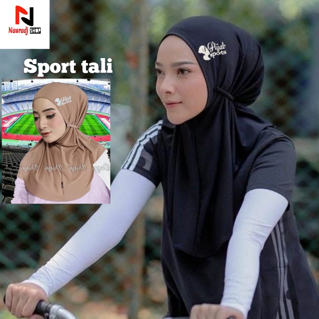 Jual jilbab sporty tali hijab maryam olahraga kerudung sport jilbab