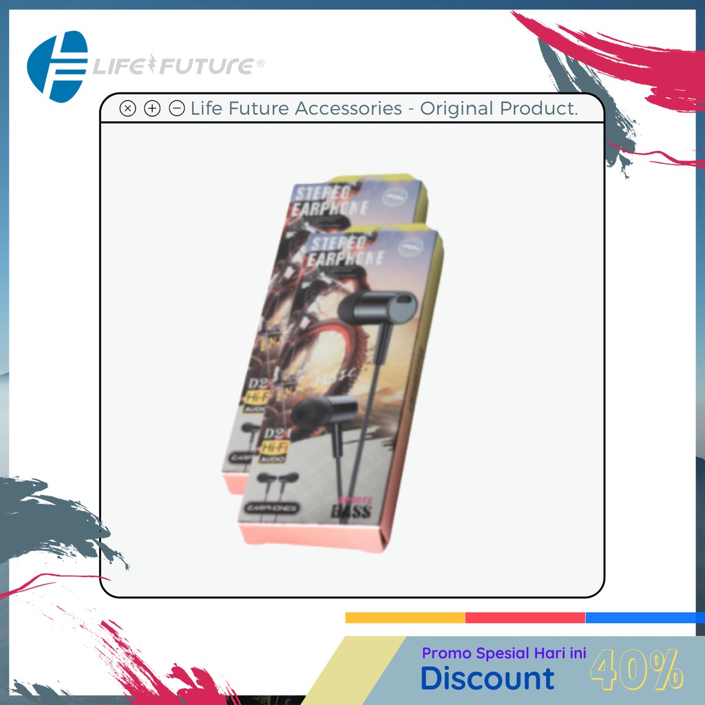 EARPHONE - HANDSFREE - HEADSET STEREO BASS D21 IN EAR MUSIC SPORT ORIGINAL