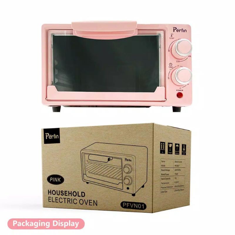 Perfin PFVN01 Pink 12L Mini Oven Listrik Tombol