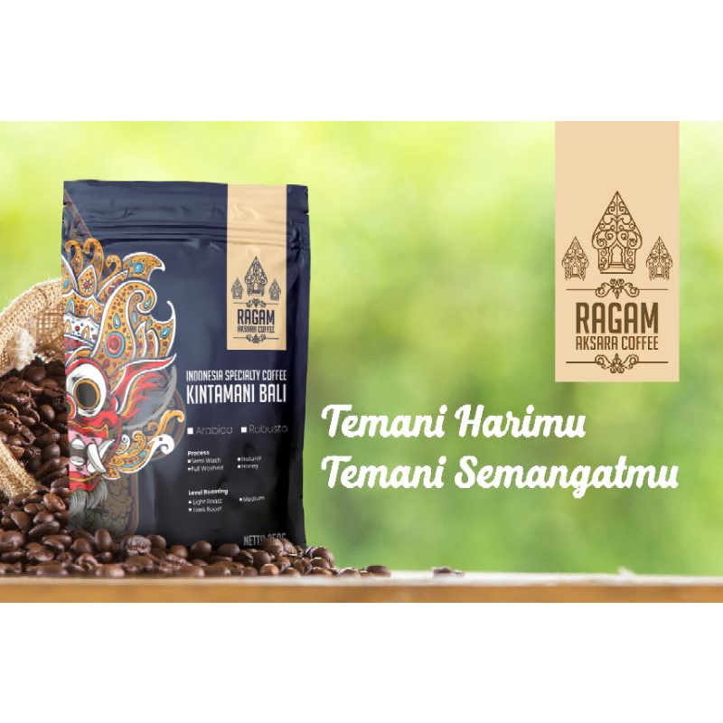 

Ragam Aksara Coffee | Kopi Arabika KINTAMANI BALI SPECIALTY 250g |Roasted Beans|Powder| Bonus Kopi Luwak 25g