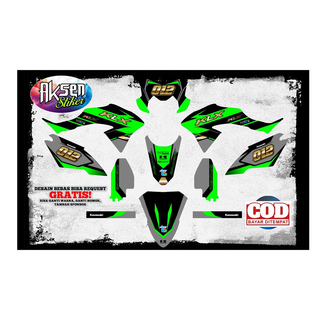 Decal Motor KLX BF Full Body Sticker Bisa Custom Nama Stiker Motor Keren