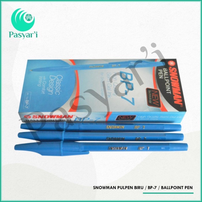 

Snowman pulpen Biru BP-7 Ballpoint Pen