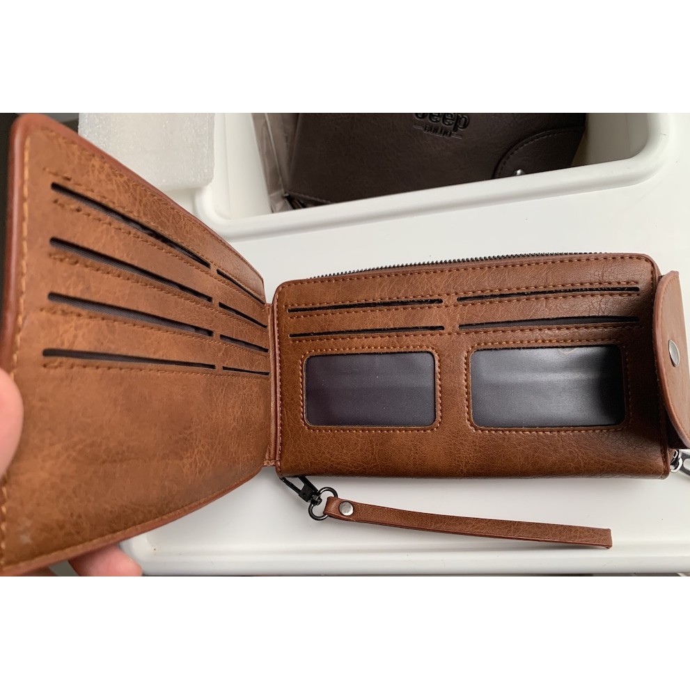 DOMPET PRIA HANDBAG JEEP BULUO A863 DENGAN TALI TEMPAT KARTU WALLET SEMI KULIT PREMIUM