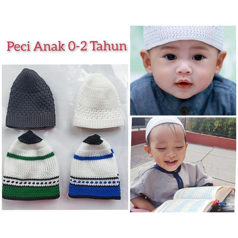 Peci Rajut Anak / Kopiah Rajut Anak / Peci Rajut Muslim / Peci Rajut Anak Polos