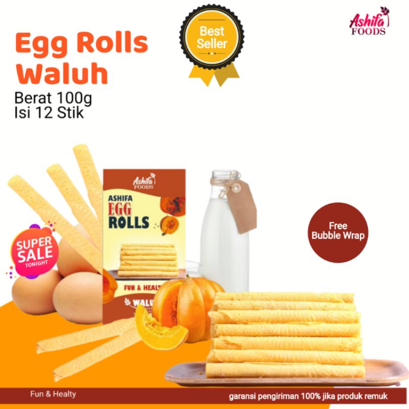 

TERLARIS!! Ashifa Egg Roll Waluh 100 g 12 stik