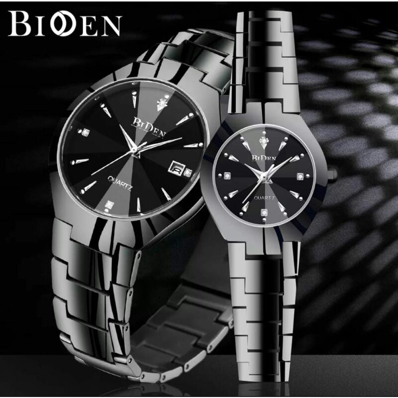 Jam tangan couple analog Biden yn-0104 tali rantai stainless - jam tangan pria wanita