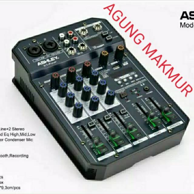 Mixer Ashley K1 FOUR Original 4 Channel Bluetooth - USB Recording