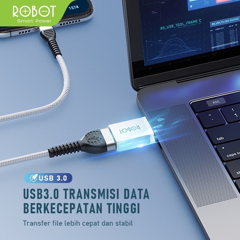 OTG ROBOT RT-OTG Type C/Micro to USB 3.0 Small Portable Alumunium Case - Garansi 1 Tahun