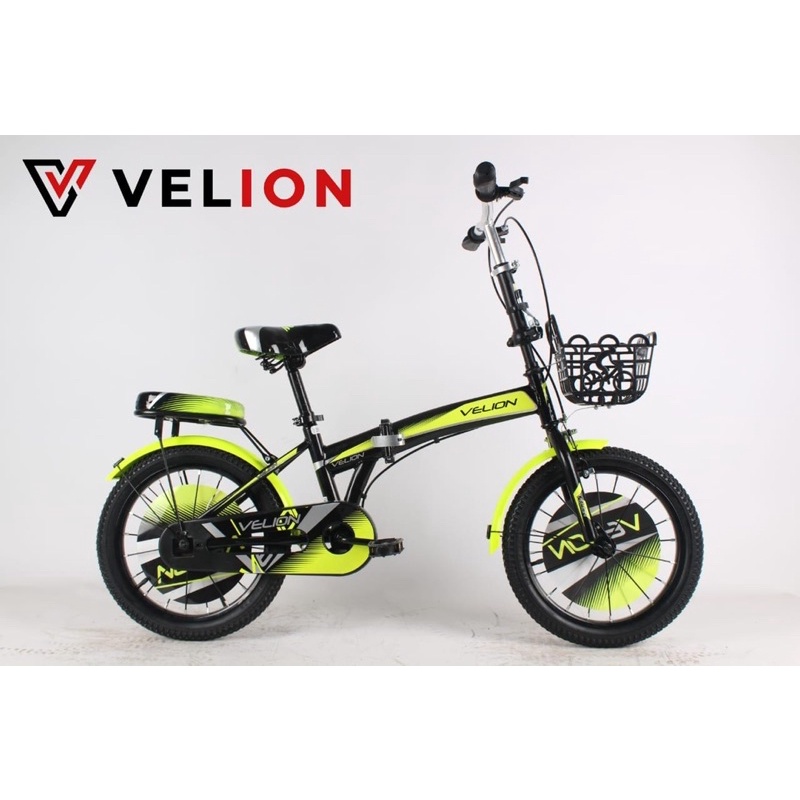 Sepeda lipat anak cowok cewek Velion 16 inch perempuan laki keranjang boncengan murah termurah SNI-1