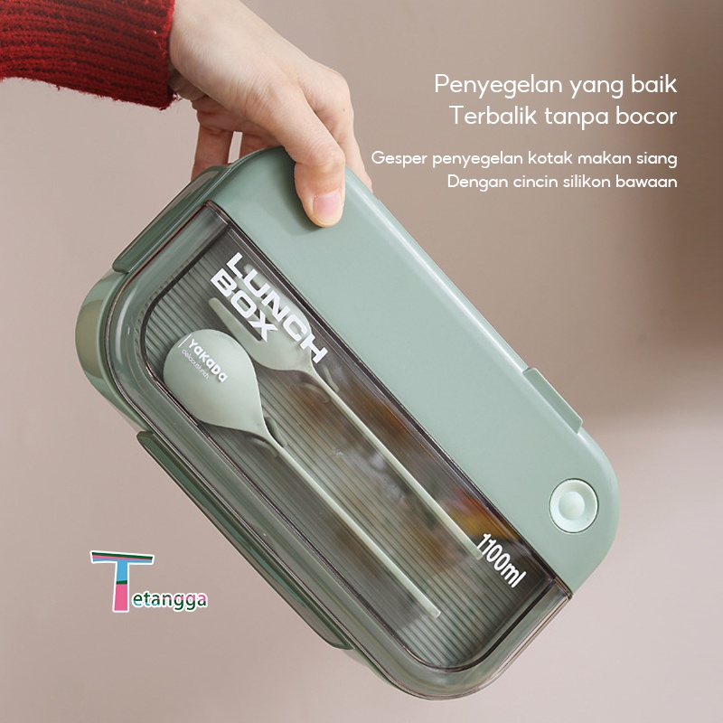 Tempat Makan Free Cutlery Set Jerami Gandum Kotak Bekal Makan Free Sendok Garpu BPA Free