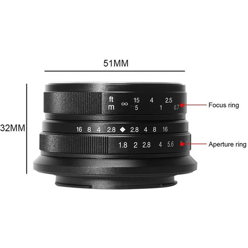 7Artisans 25mm f1.8 for Canon EOS-M Black