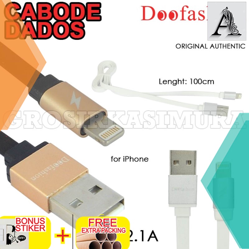 

Murah CABLE CHARGING & DATA IPHONE ORIGINAL "DOOFASHION