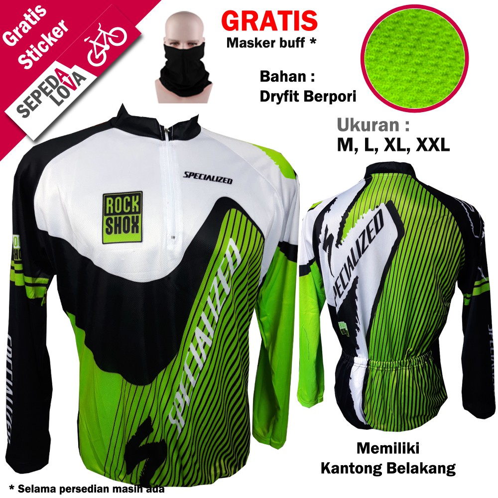  Jersey  Sepeda  Baju  MTB  XC  Road Bike  Specialized Hijau 