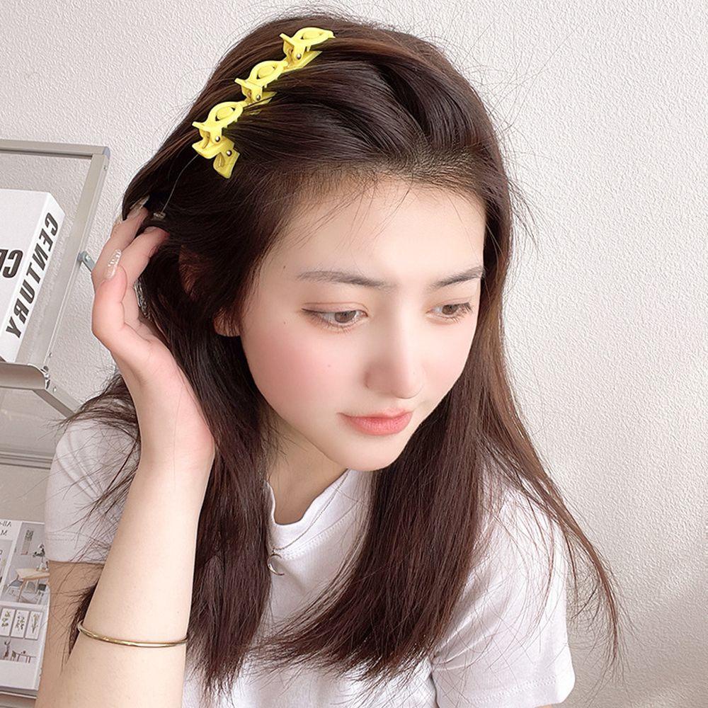 Needway  Kepang Jepit Rambut Wanita Kawaii Lazy Aksesoris Rambut Poni Klip Hiasan Kepala Anak Jepit