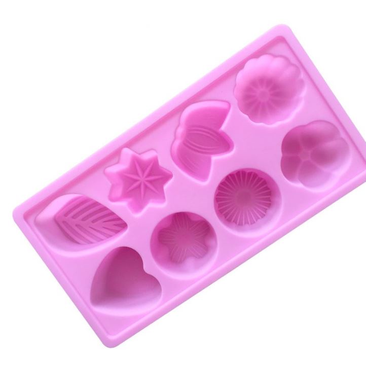 Cetakan Kue Silicone Cake Mold Silicone Jelly Coklat 8 Motif Loyang