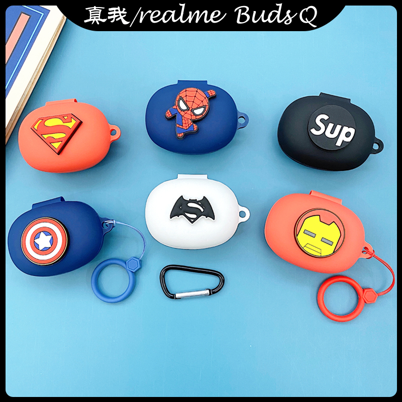 Realme Buds Q TWS Casing Silikon Motif Marvel Series Untuk Pelindung Airpods