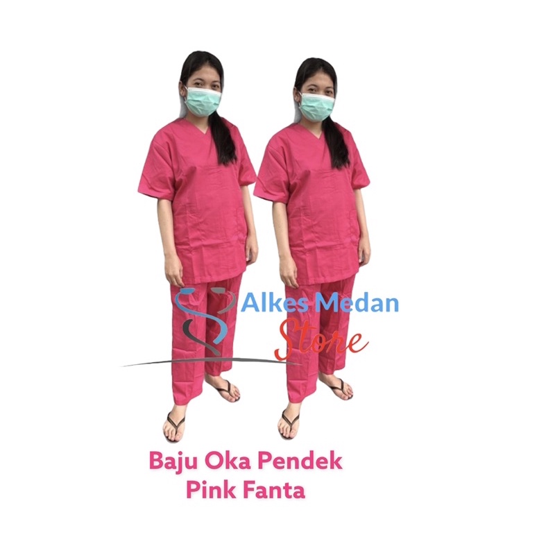 Baju OKA Lengan Pendek / Baju OK/ baju jaga / baju jaga dokter /baju dokter / baju Ok/ baju scrub medis /Seragam medis Samlab alkes