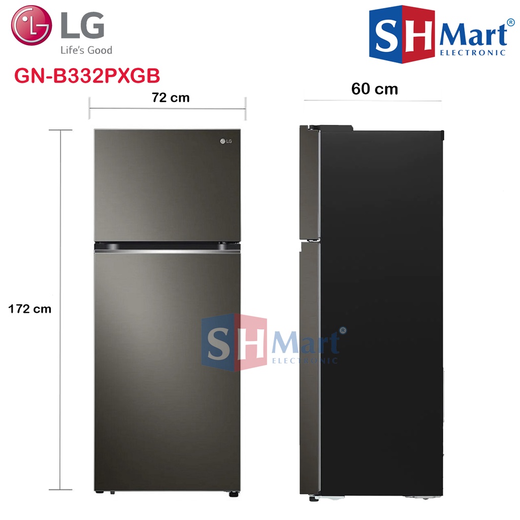 KULKAS LG 2 PINTU GN-B332PXGB  KAPASITAS 360 LITER SMART INVERTER GARANSI RESMI (MEDAN)