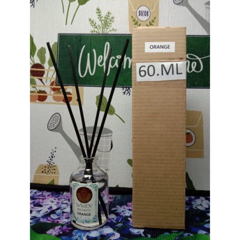 Reed Diffuser Aroma Terapi Pengharum Ruangan Essential oil Aromatherapy Replenisher Bunga Difuser-ARM 60 - ORANGE