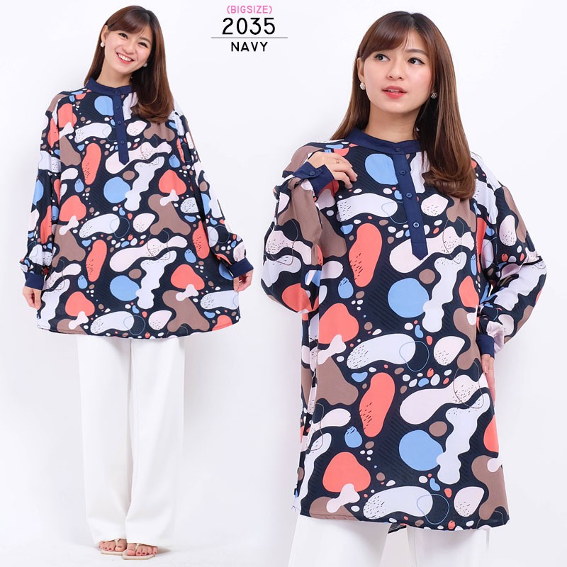 ARENA - Blouse Jumbo Wanita / Longshirt Tunik Motif